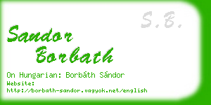 sandor borbath business card